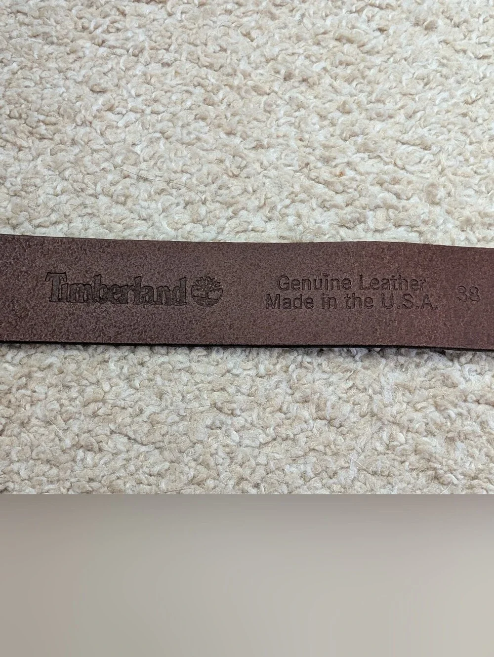 Timberland Men's Brown Leather Belt Size 38. New With Tags - Picture 3 of 6